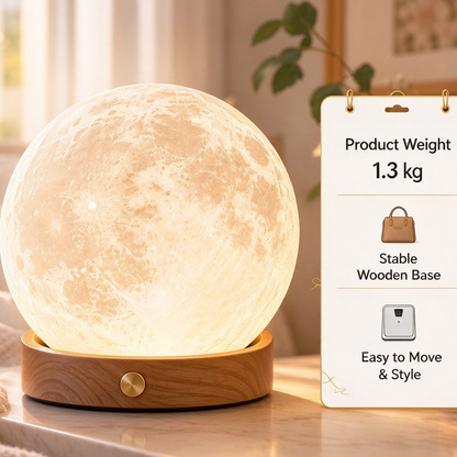 pinjamen™ Lunelle™ Crescent LED Night Light – Modern Moon-Shaped Dimmable Bedside Table Lamp for Bedroom, Desk & Home Decor