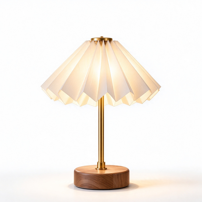 pinjamen™ Origami™ Modern Pleated Table Lamp – Japanese-Inspired Folded Shade, Minimalist LED Bedside Reading Light