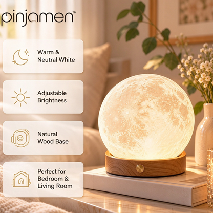 pinjamen™ Lunelle™ Crescent LED Night Light – Modern Moon-Shaped Dimmable Bedside Table Lamp for Bedroom, Desk & Home Decor
