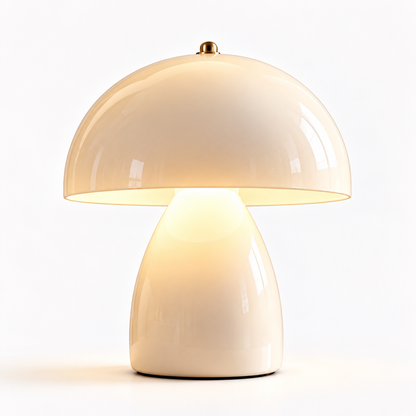 pinjamen™ Elara™ Modern Mushroom LED Table Lamp – Minimalist Dome Bedside Lamp, Warm Ambient Nightstand Light