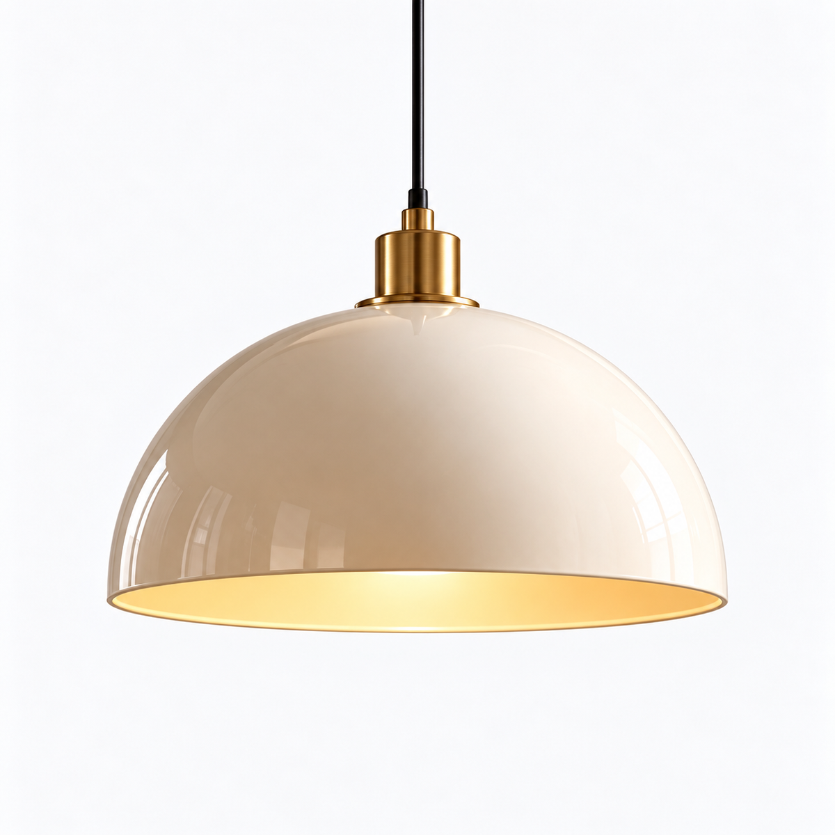 pinjamen™ OpalDrop™ Ribbed Glass Pendant Light – Modern Globe Hanging Ceiling Light with Brass Accent