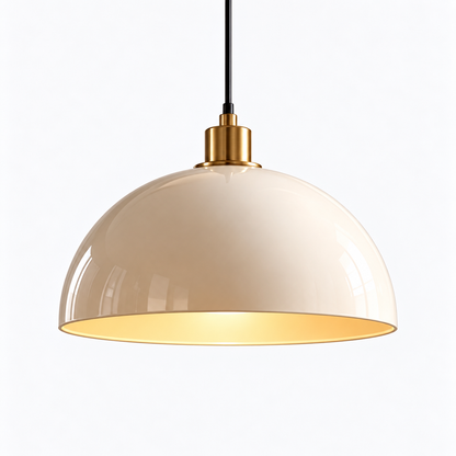 pinjamen™ OpalDrop™ Ribbed Glass Pendant Light – Modern Globe Hanging Ceiling Light with Brass Accent