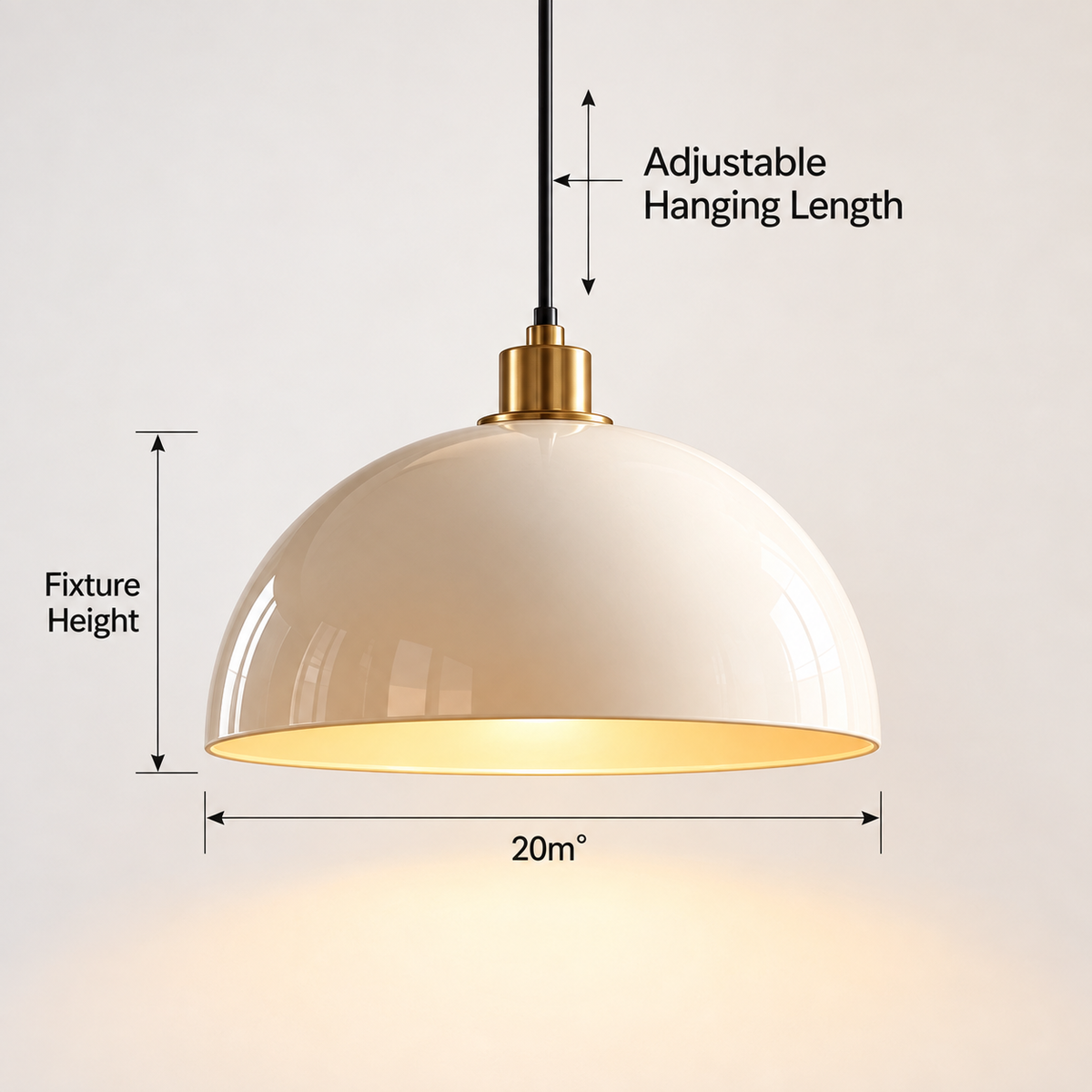 pinjamen™ OpalDrop™ Ribbed Glass Pendant Light – Modern Globe Hanging Ceiling Light with Brass Accent
